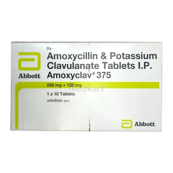 amoxyclav 375mg tablet 10's